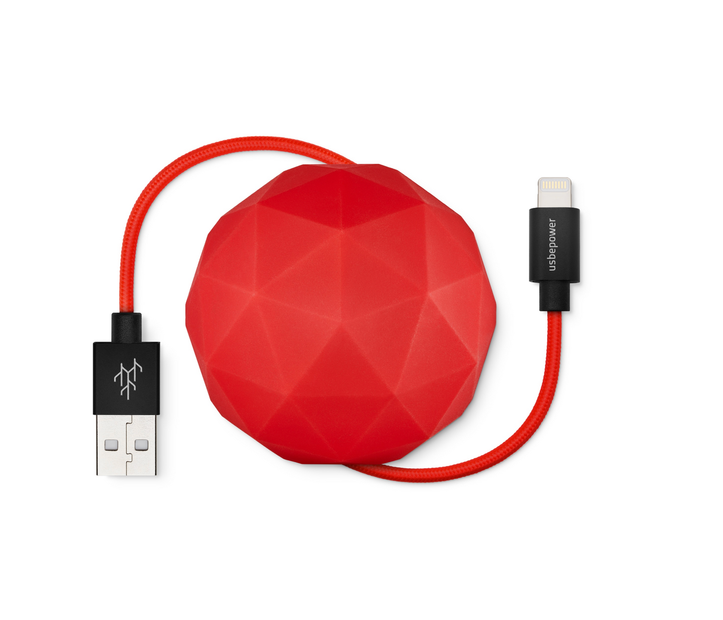COSMO: Kabelaufroller + LIGHTNING Kabel 1M - ROT