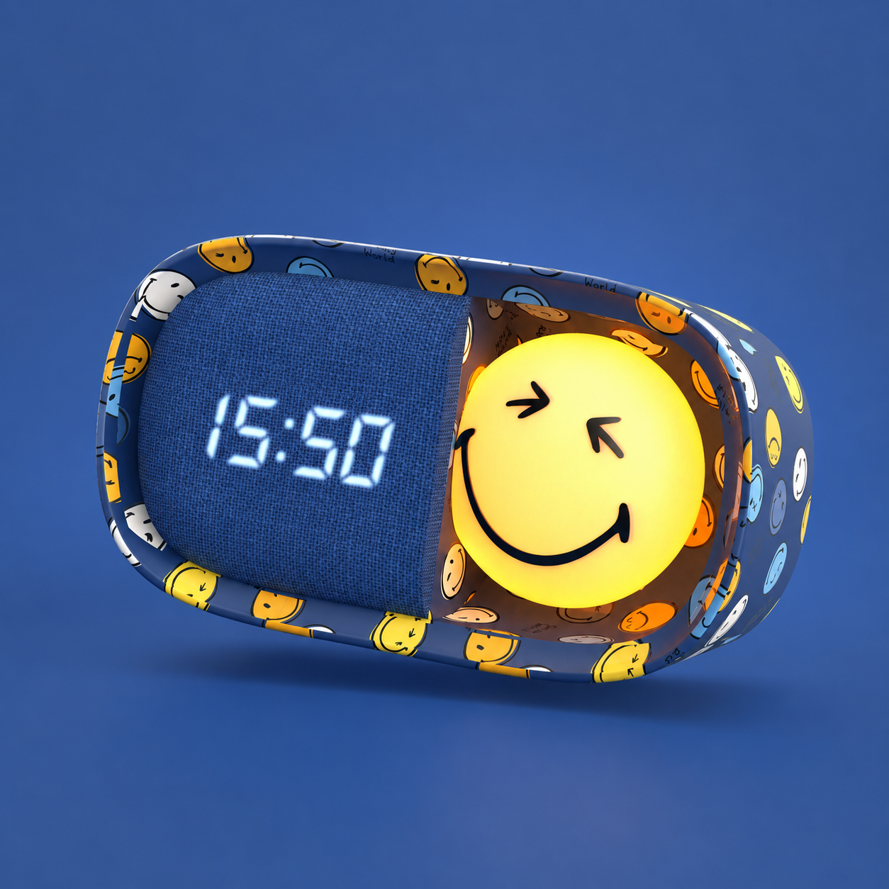 SMILEY DREAMY CLOCK - Bleu